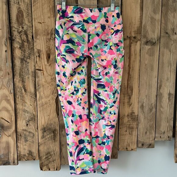 Lilly Pulitzer Luxletic Weekender Midi Pina Colada Club Leggings Size XXS - Picture 4 of 12
